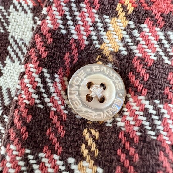 ENYCE Men's Baggy Button Down Shirt Brown Houndstooth XL/Late 90s Y2K Streetwear - Picture 5 of 16